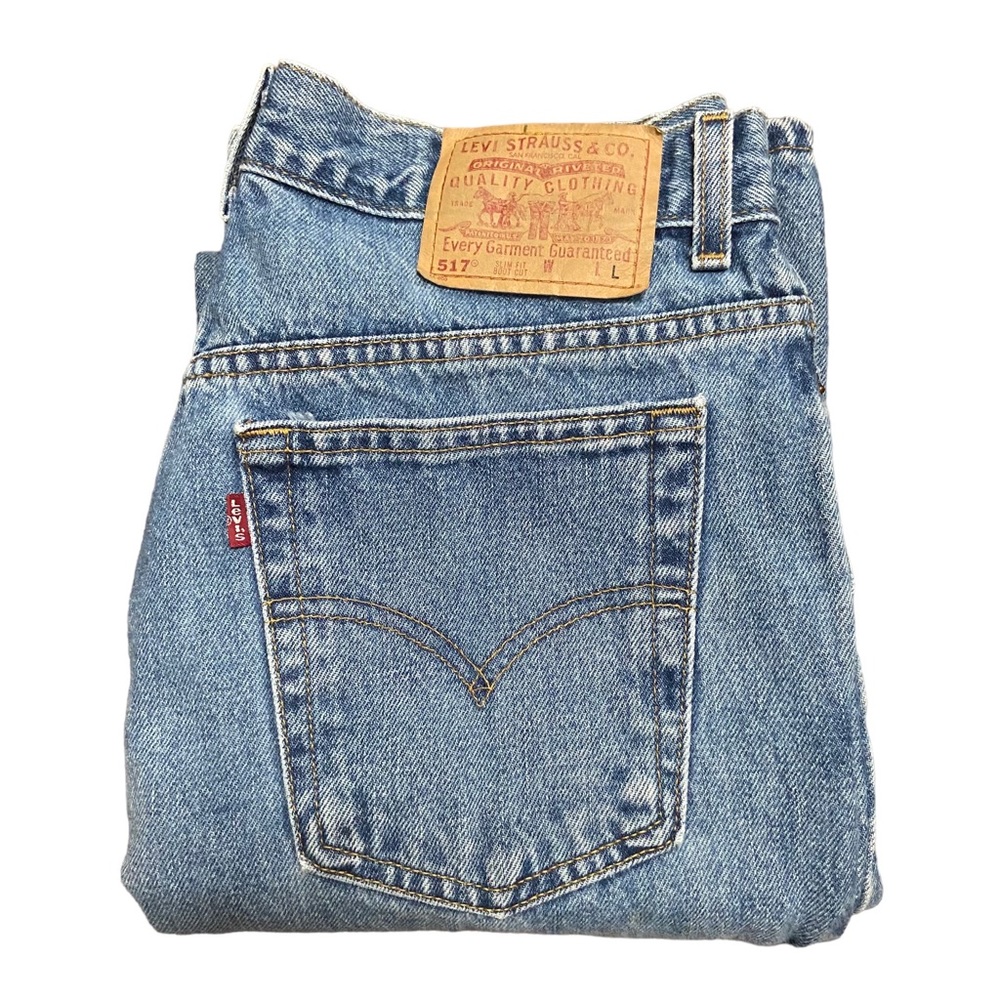 Y2K Levi’s 517 Slim Fit Bootcut Stone Washed Women’s Vintage Jeans Blue - Picture 2 of 16